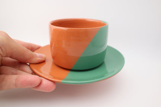 cup with saucer | dipped | various colors