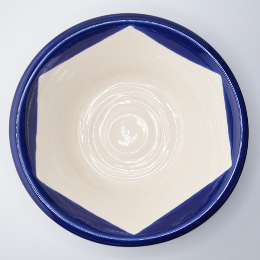 Bowl "alguidar" S | blue green white wave