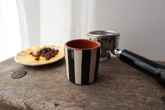 Small cups | set of 2 | stripe | black