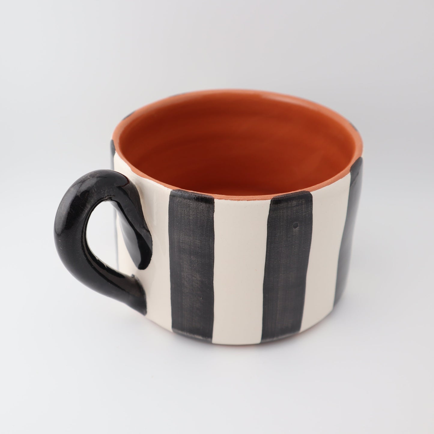 Large mug | stripe | black and white