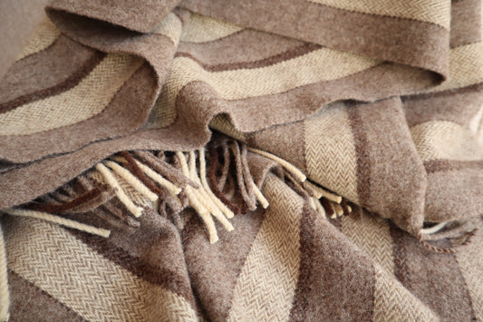 Manta de lã "riscas" | claro e escuro