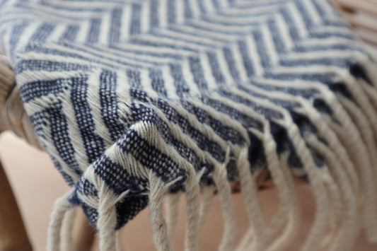 wool blanket "visual" | dark blue