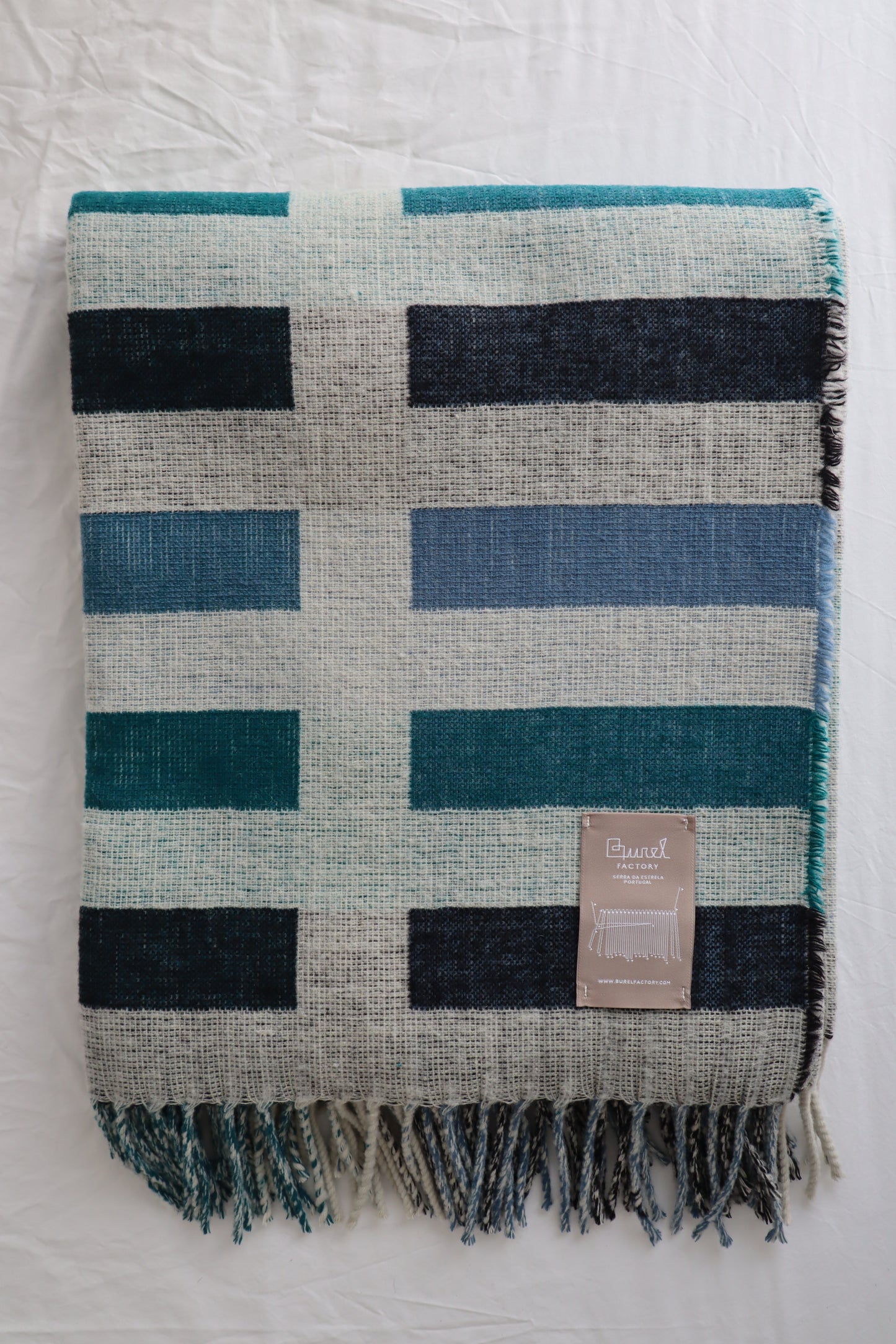 Wool blanket "hotel" | blue and green