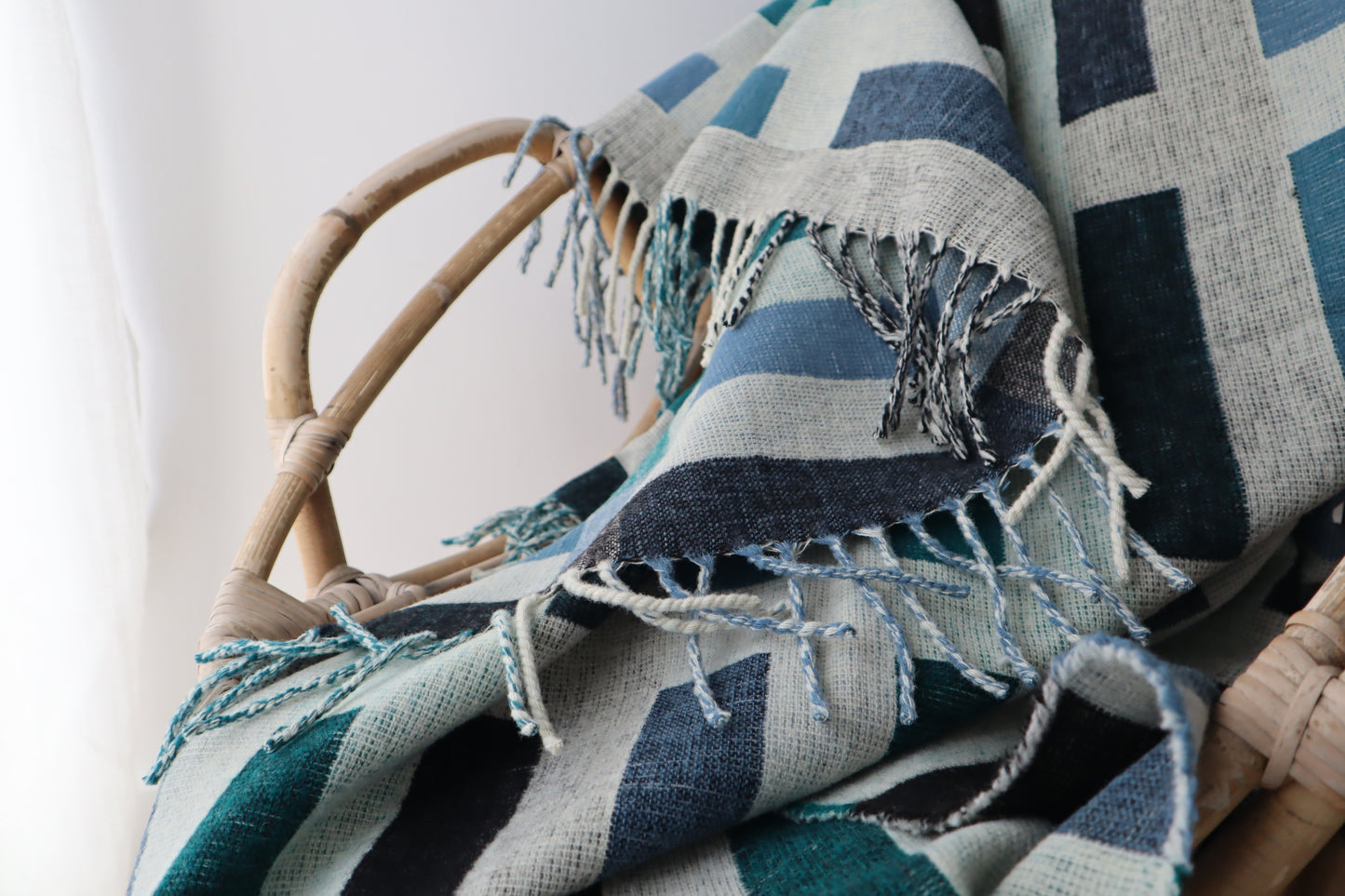 Wool blanket "hotel" | blue and green