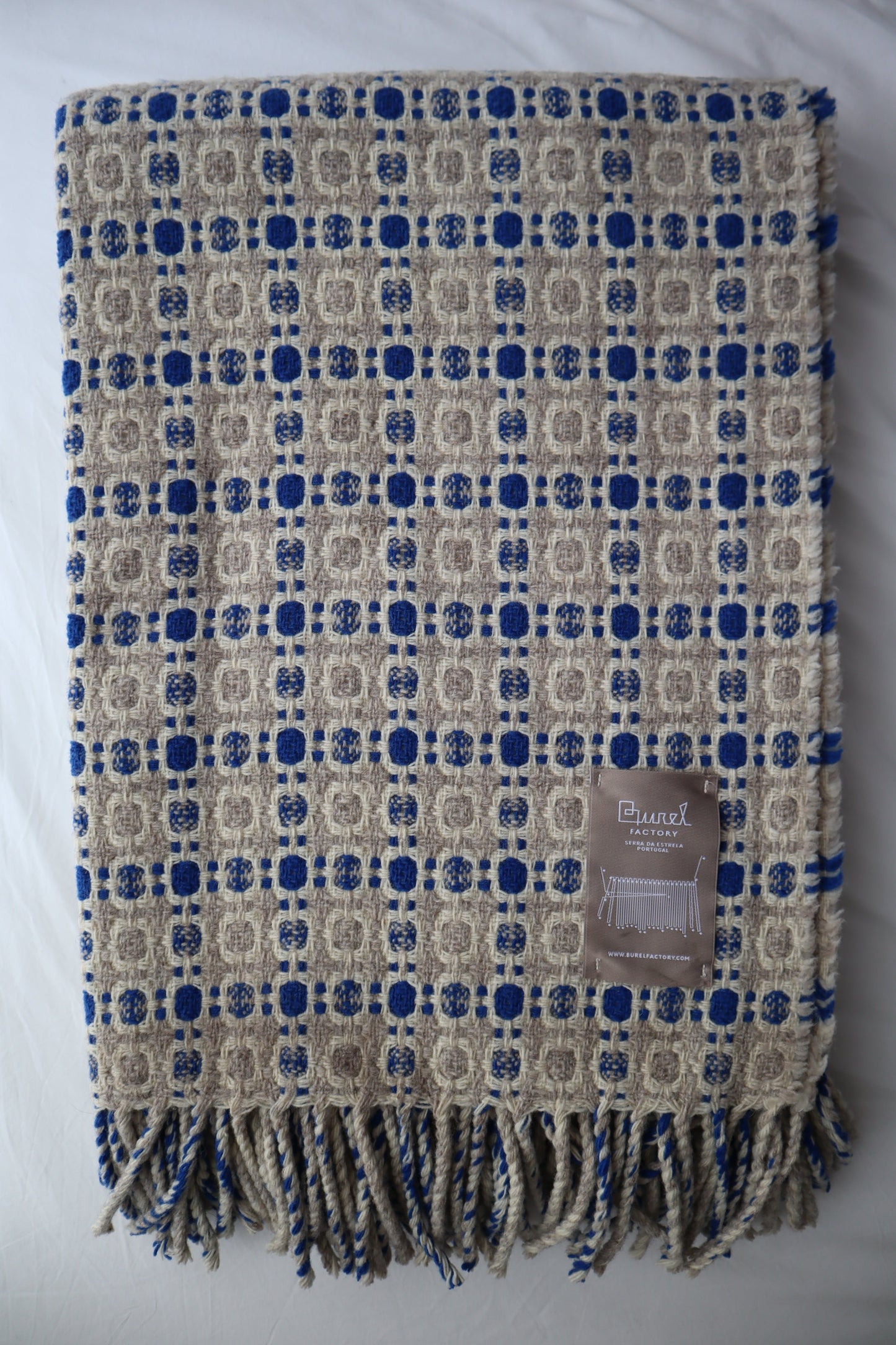 Wool blanket "vintage 1974" | blue-burgundy