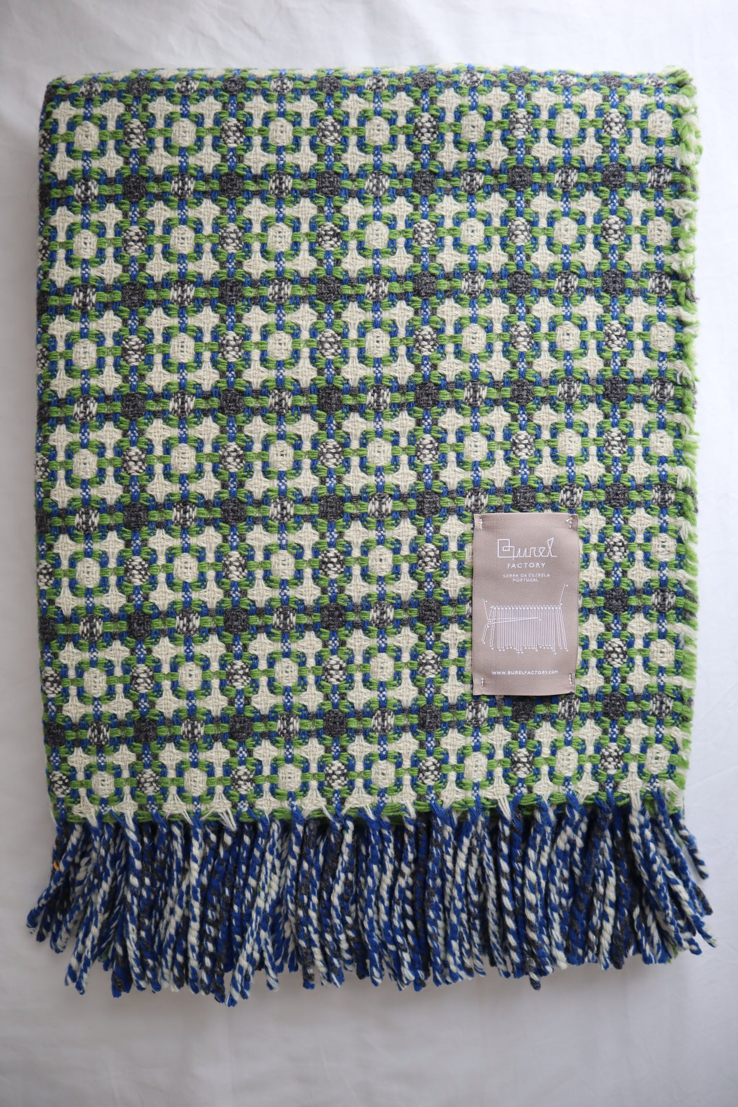 Wool blanket "vintage 1974" | blue-burgundy