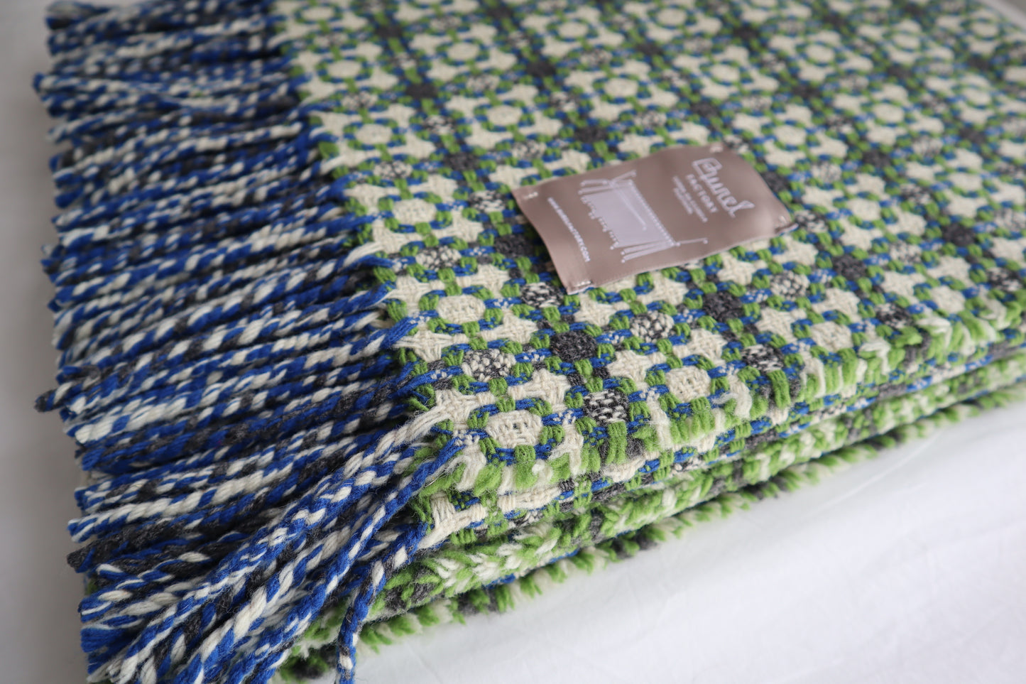 Wool blanket "vintage 1974" | blue-burgundy