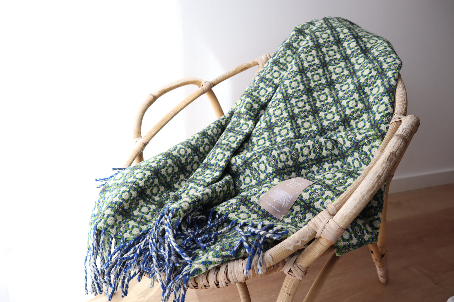 Wool blanket "vintage 1974" | blue-burgundy