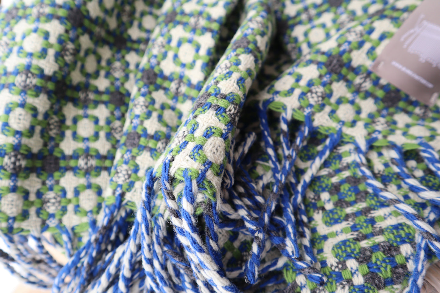 Wool blanket "vintage 1974" | blue-burgundy