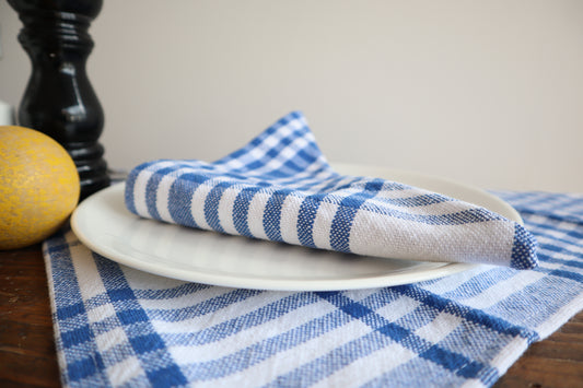 Napkins | Set of 2 | checked | blue yellow red green black