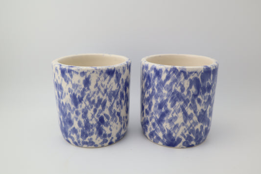 Small cups | set of 2 | blue green speckles