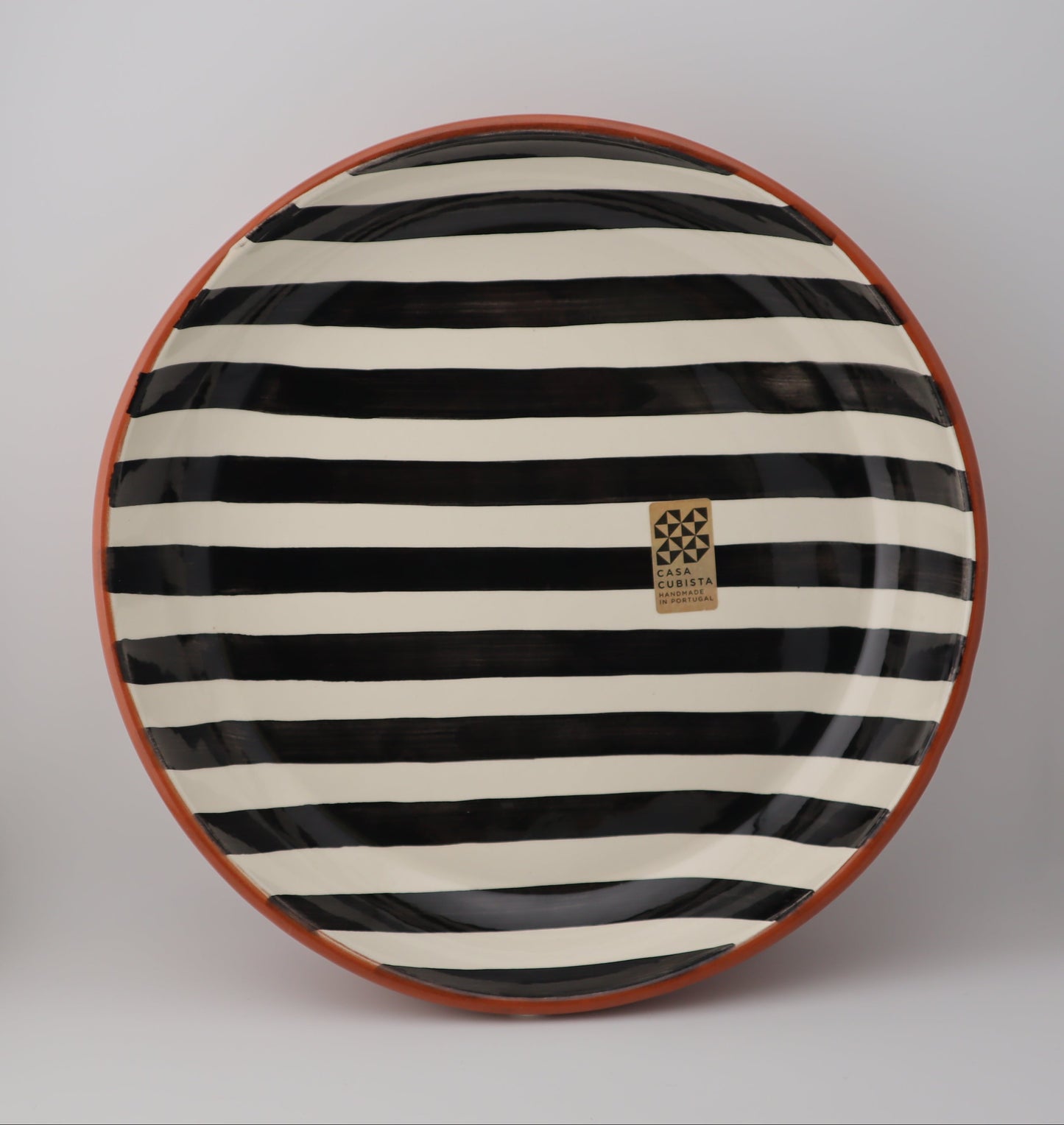 large bowl | stripe | black and white