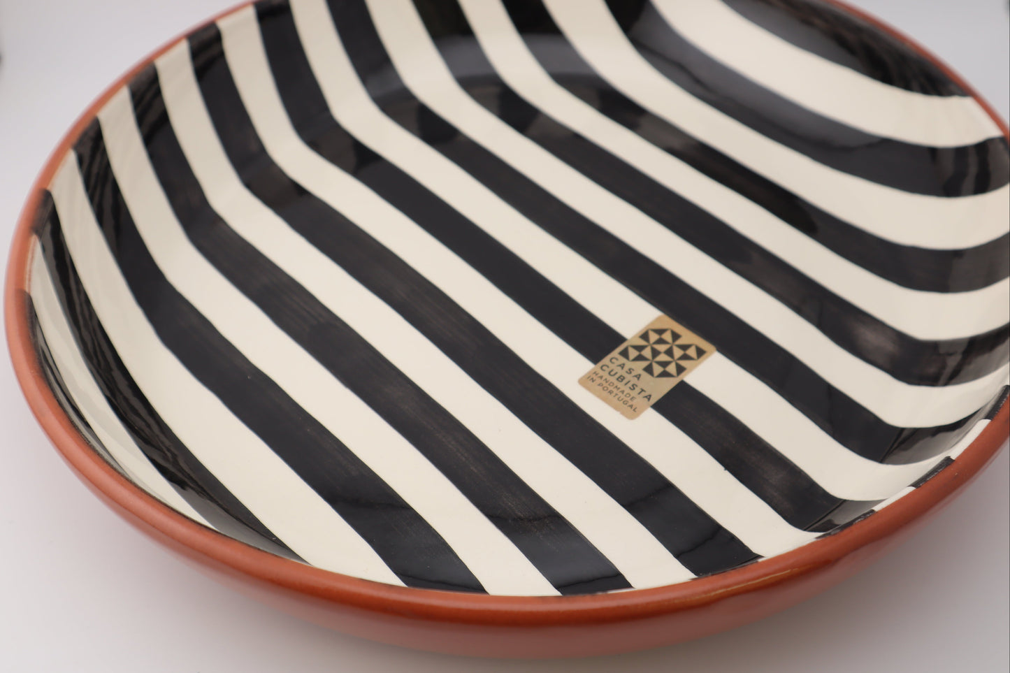 large bowl | stripe | black and white