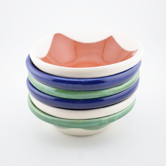 Bowl "alguidar" XS | blue green white wave