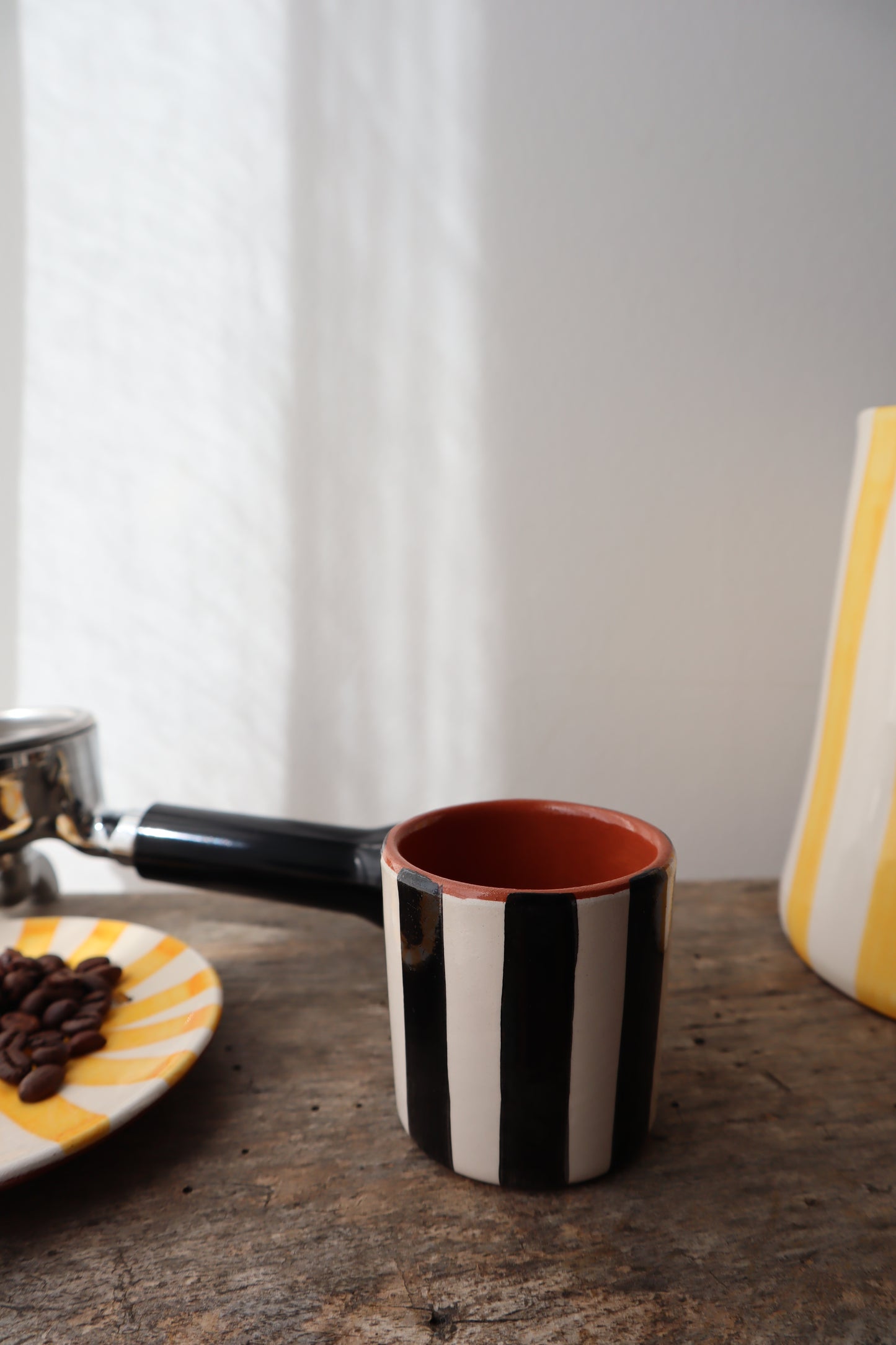 Small cups | set of 2 | stripe | black