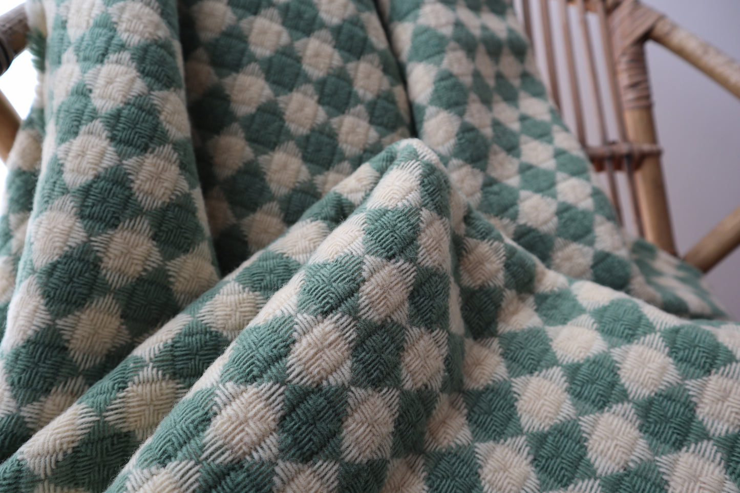 Wool blanket "vintage 1974" | blue-burgundy