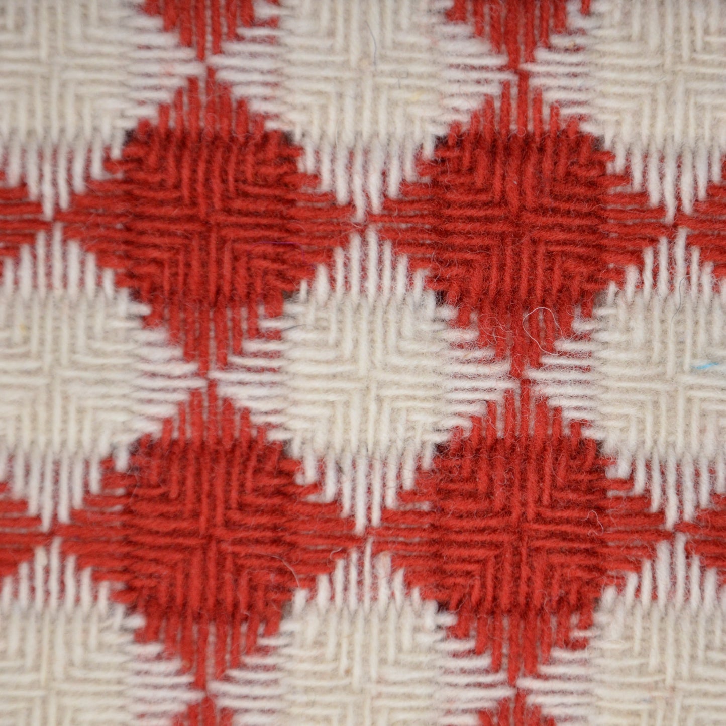 wool blanket "azulejo" | red-white