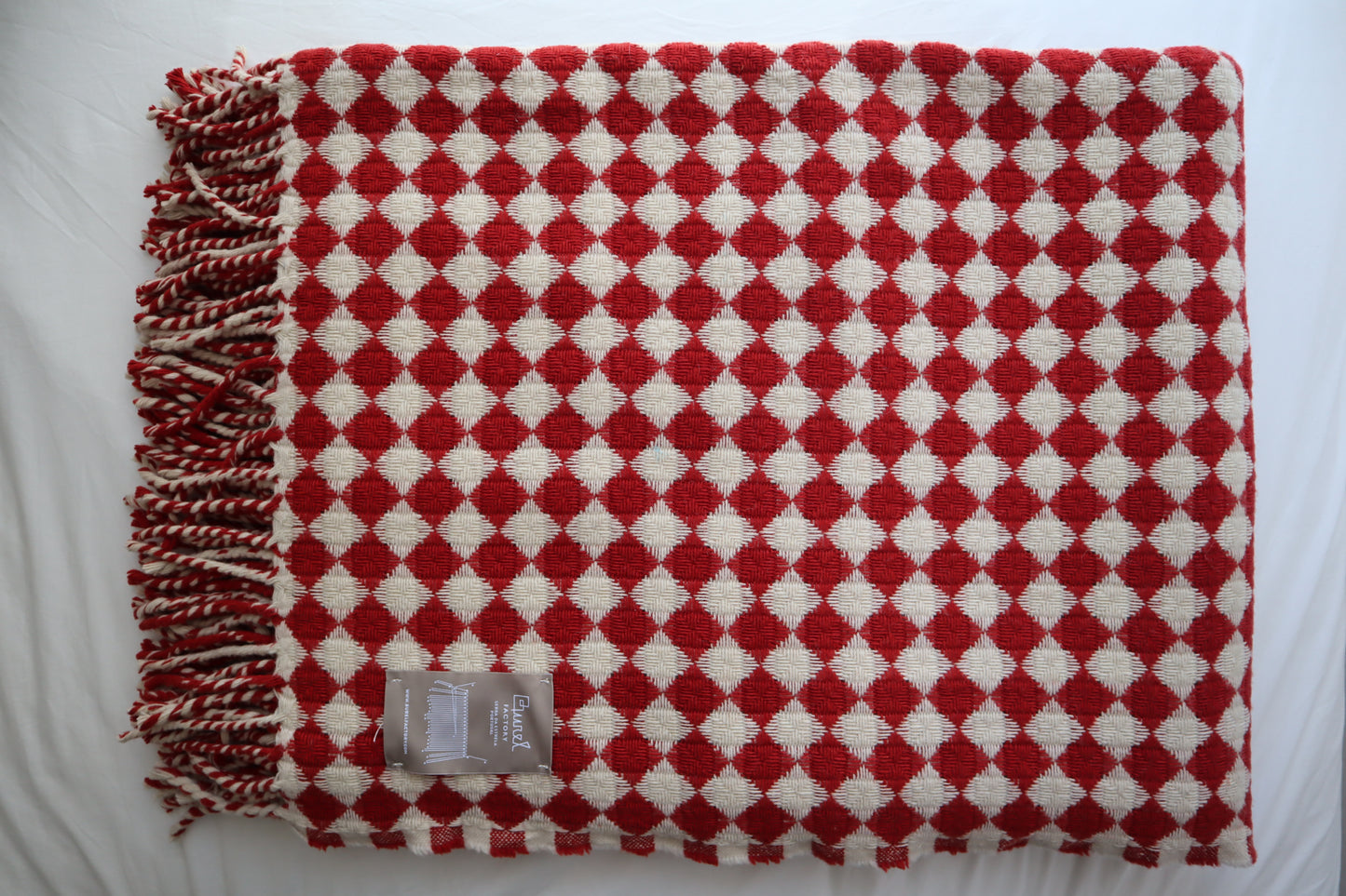 Wool blanket "vintage 1974" | blue-burgundy