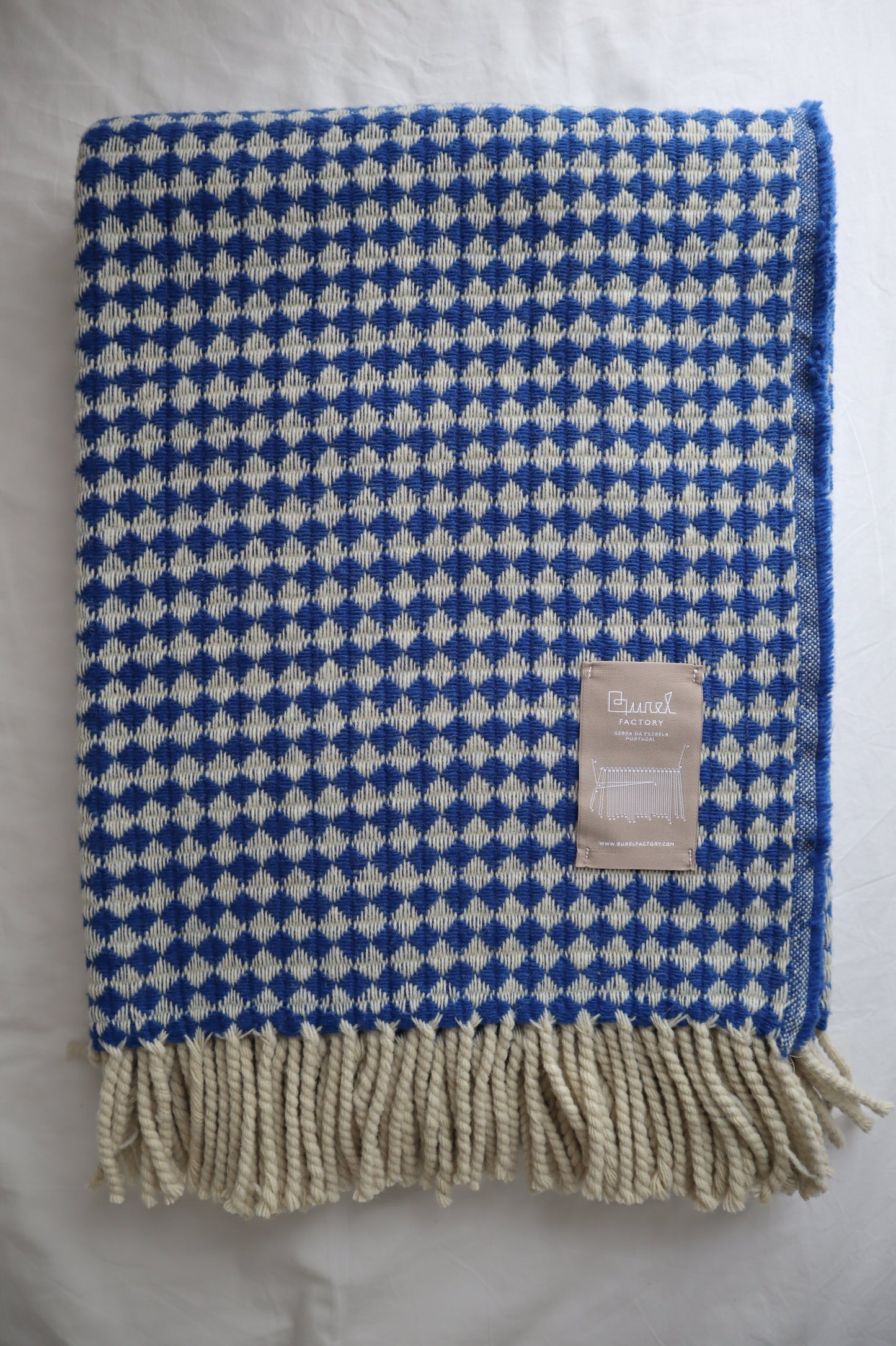 Wool blanket "vintage 1974" | blue-burgundy