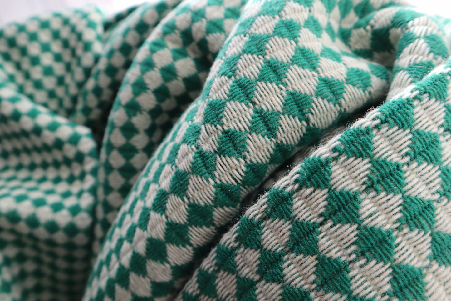 wool blanket "azulejo mini" | green-white