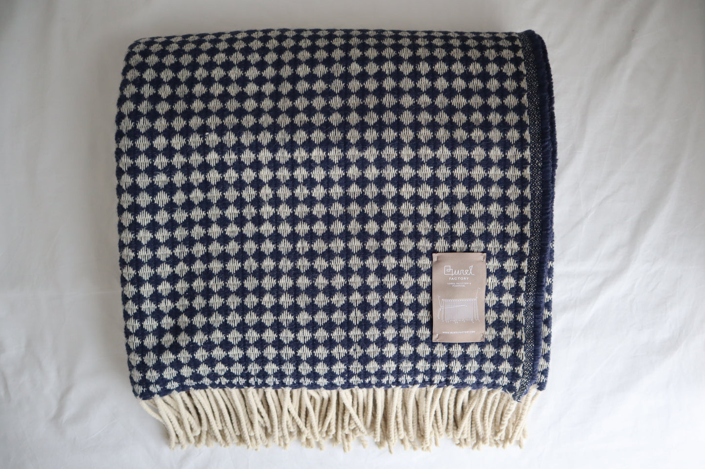 Wool blanket "vintage 1974" | blue-burgundy