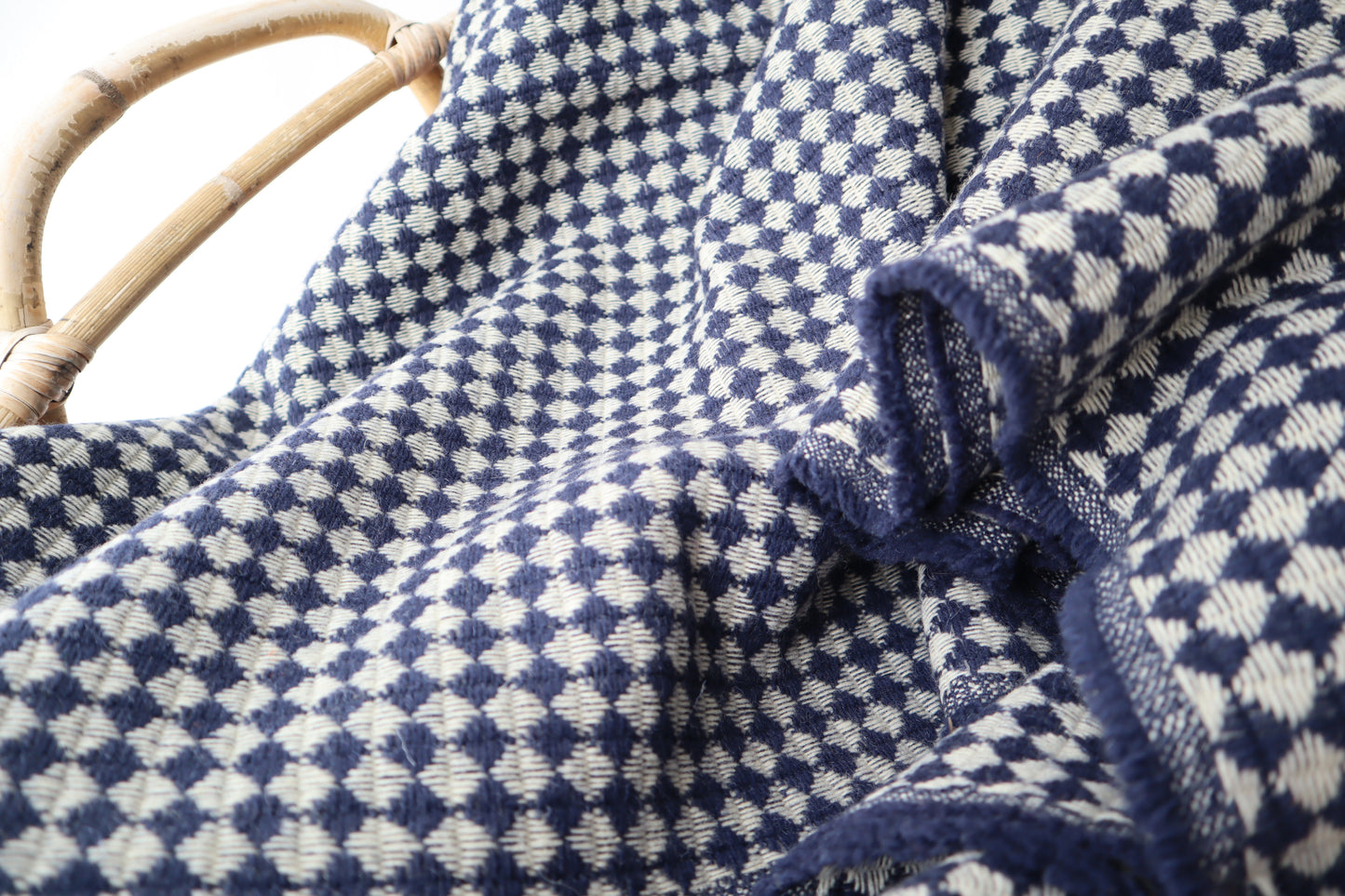 Wool blanket "vintage 1974" | blue-burgundy