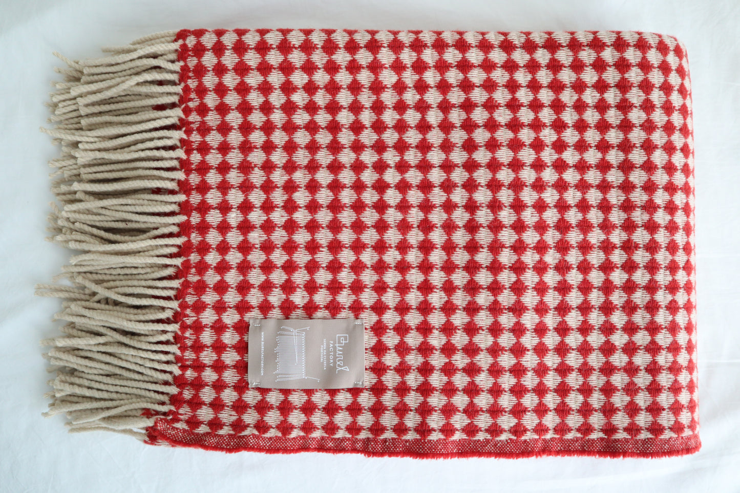 Wool blanket "vintage 1974" | blue-burgundy