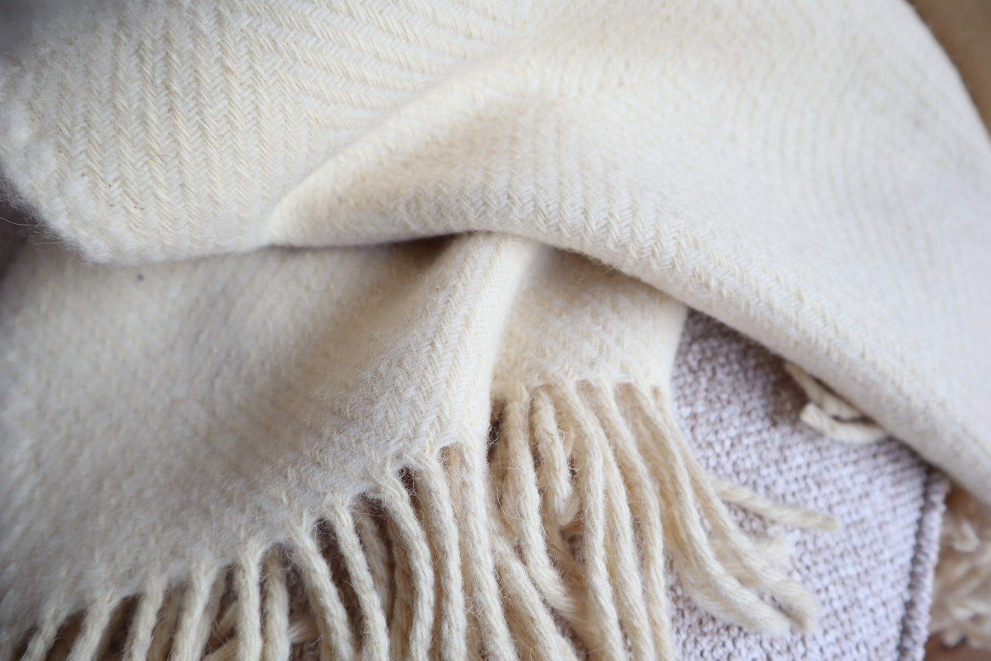 wool blanket "diamond" | white