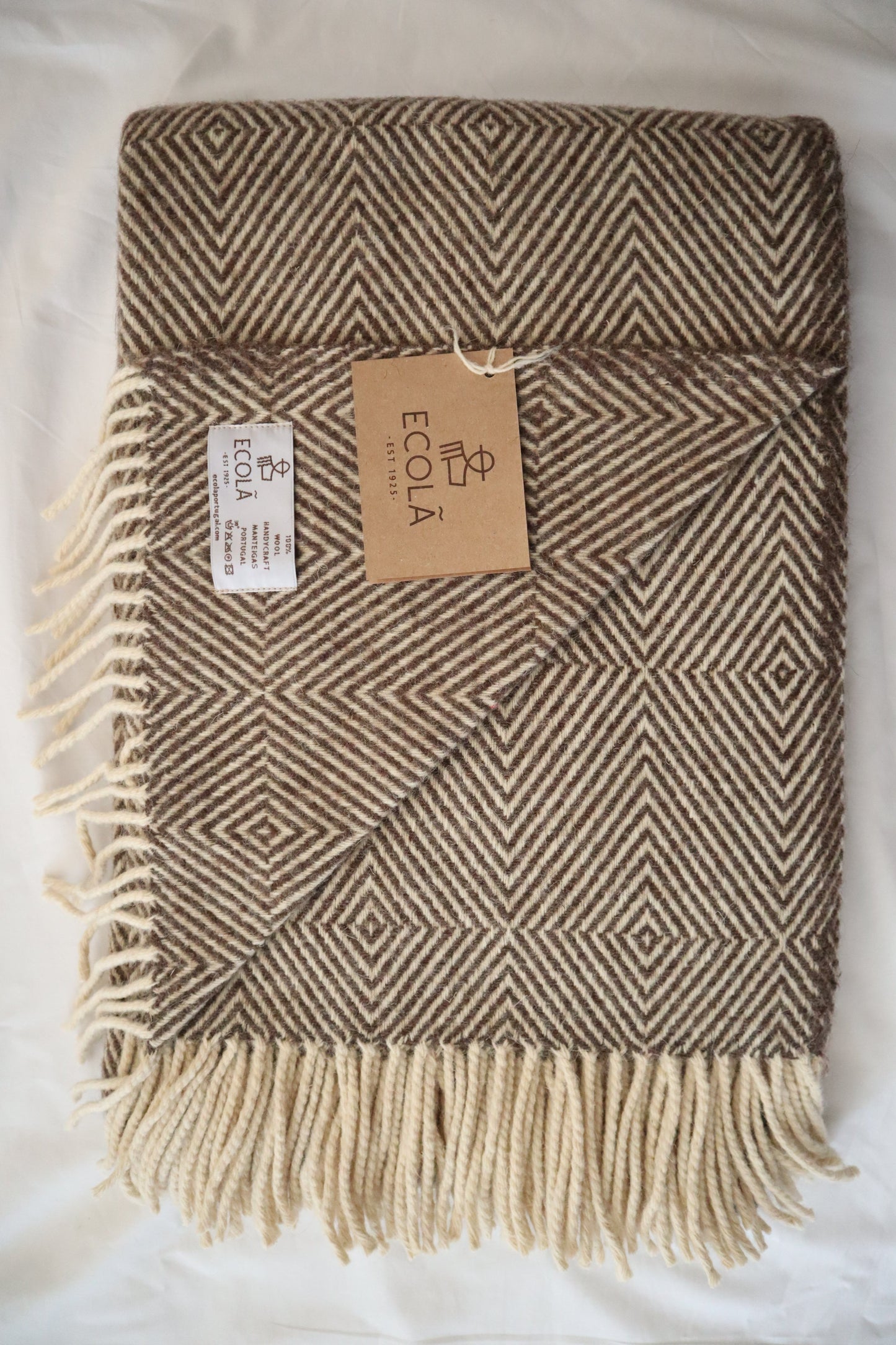 wool blanket "diamond" | lighter brown