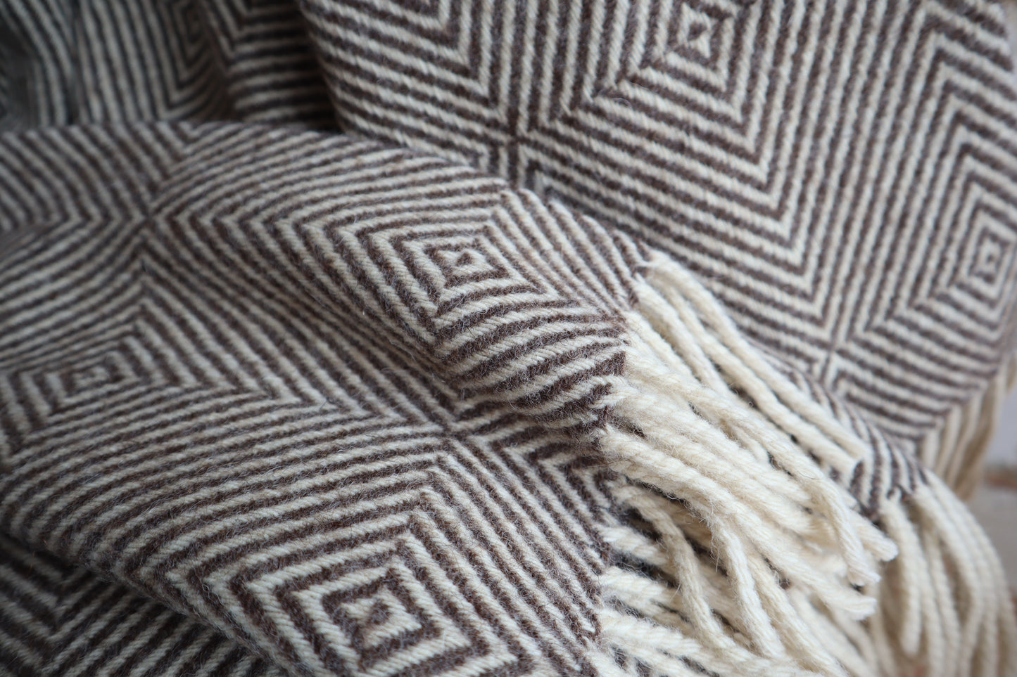 wool blanket "diamond" | lighter brown