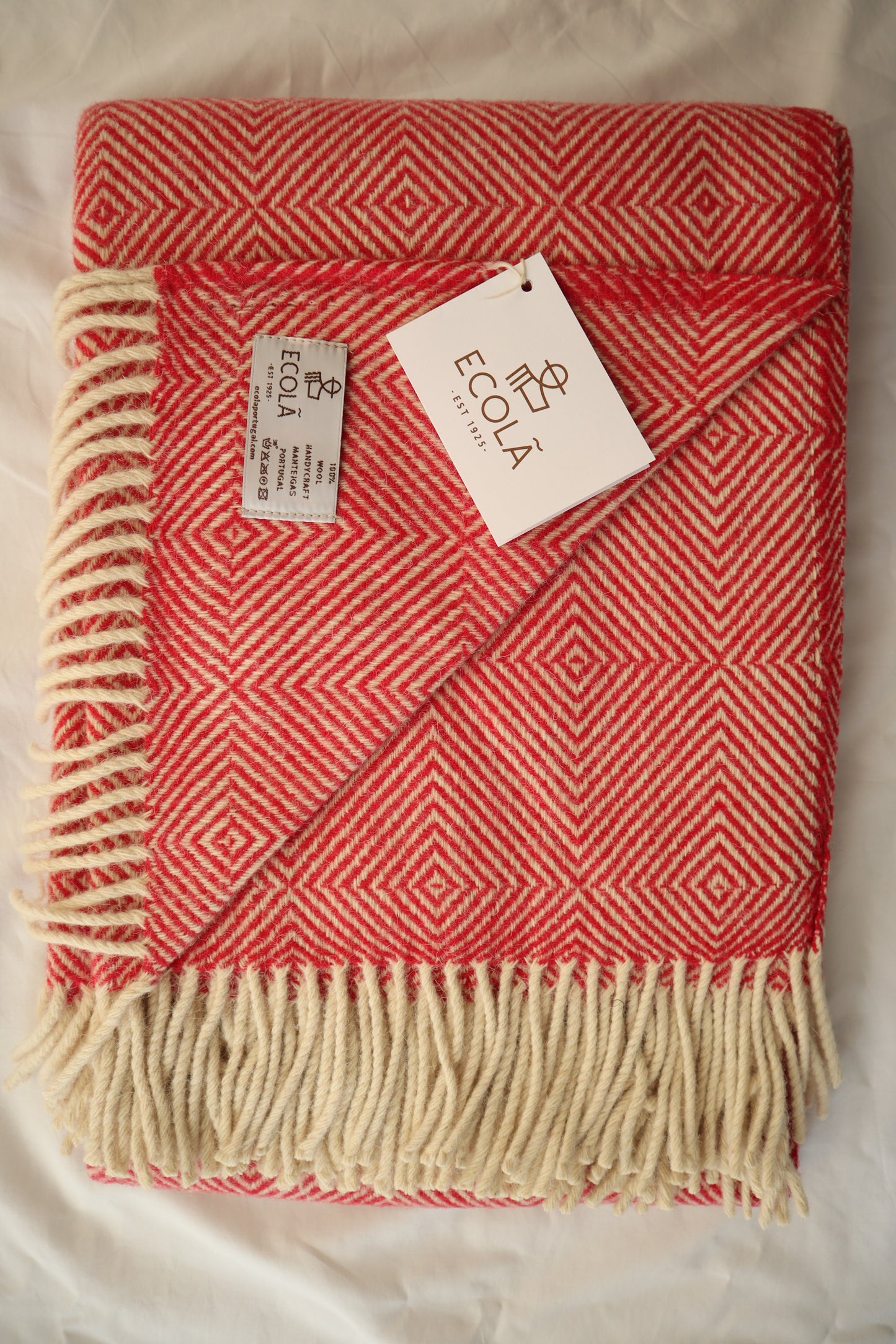wool blanket "diamond" | light blue