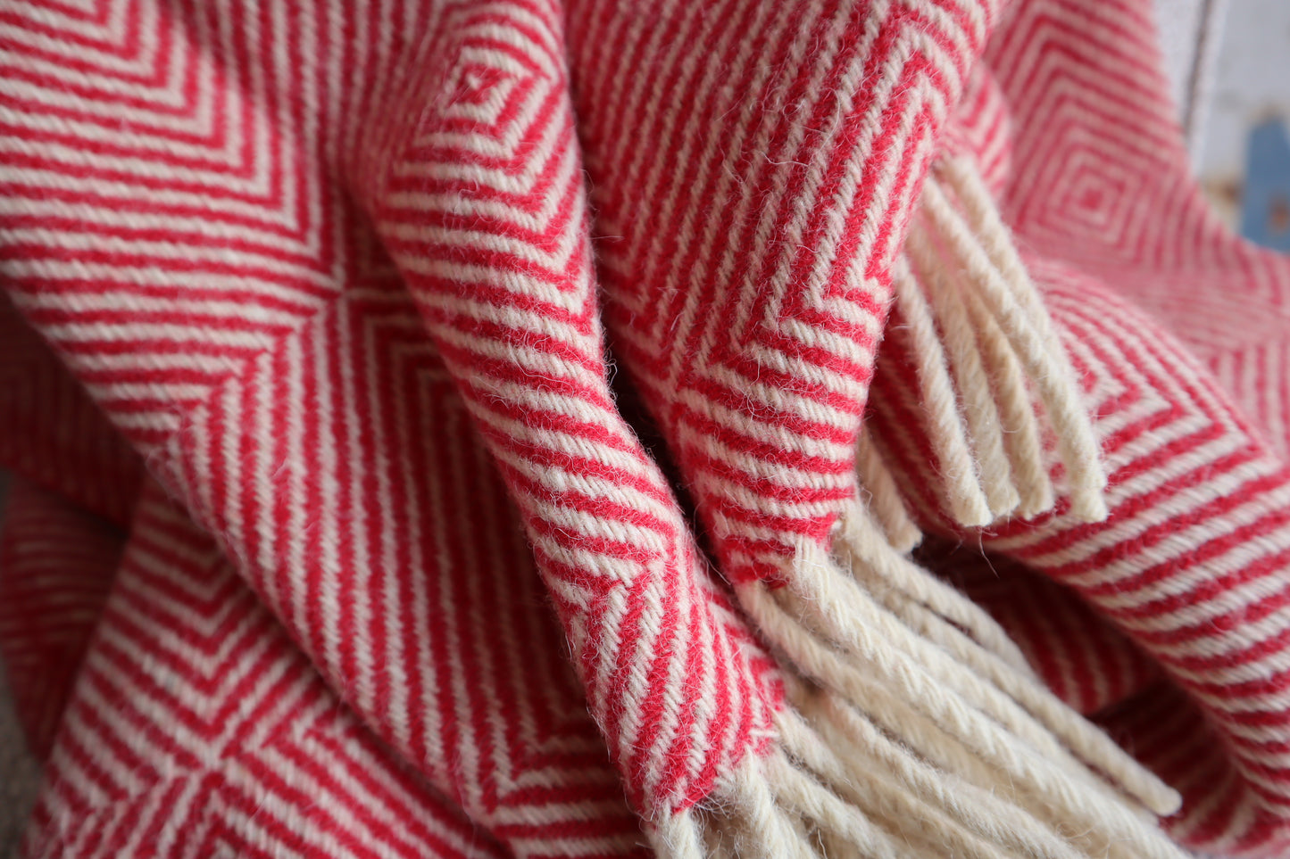 wool blanket "diamond" | light blue