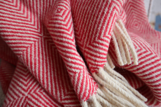 wool blanket "diamond" | light blue