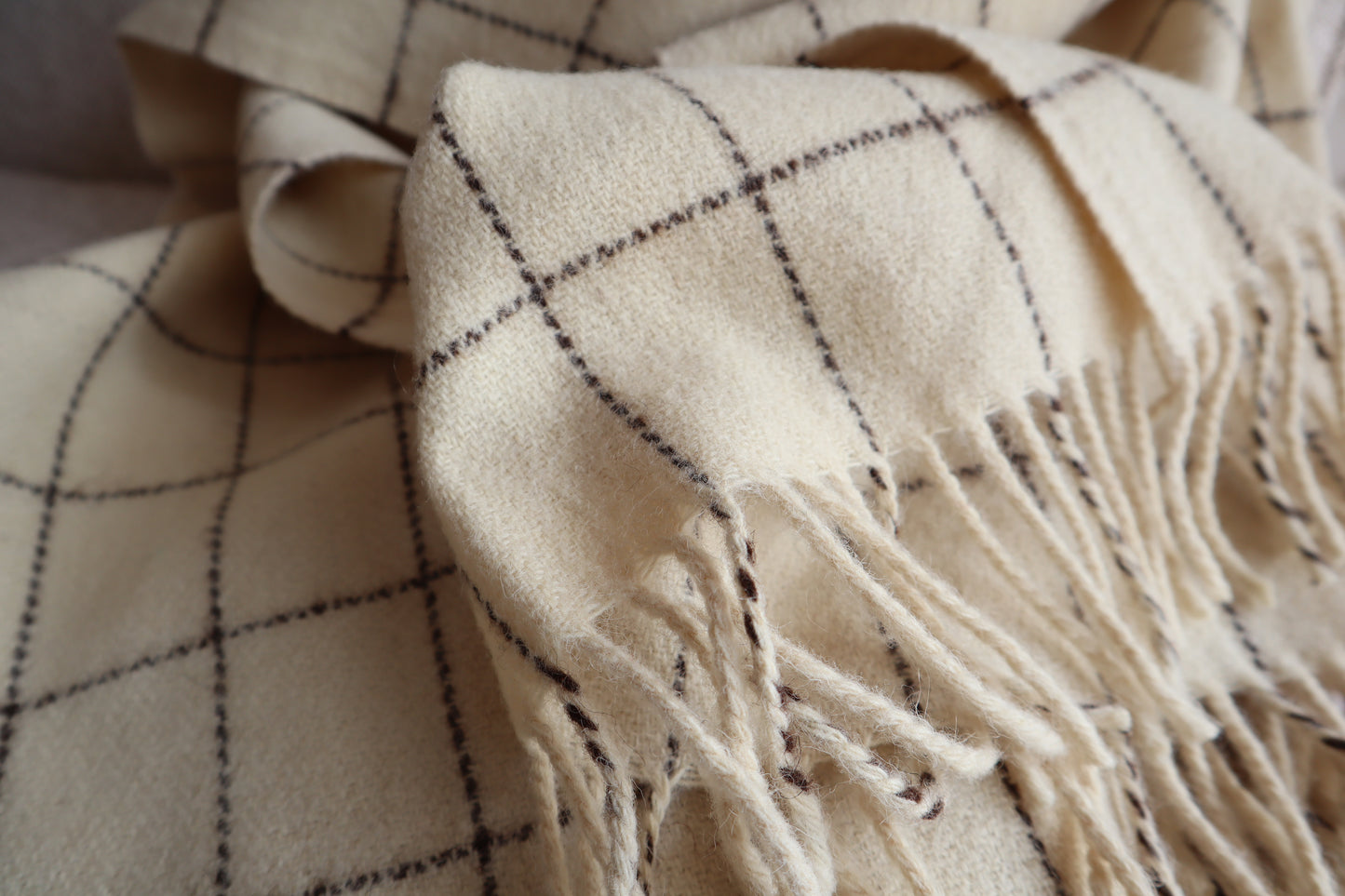 wool blanket "diamond" | white