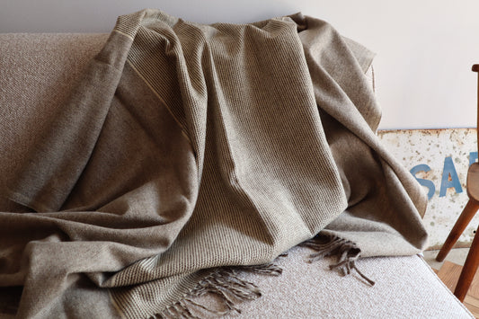wool blanket "diamond" | white