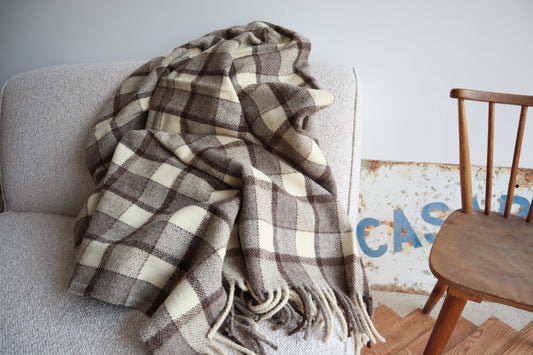 wool blanket "riscas" | light & dark