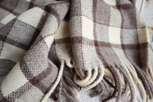 wool blanket "riscas" | light & dark