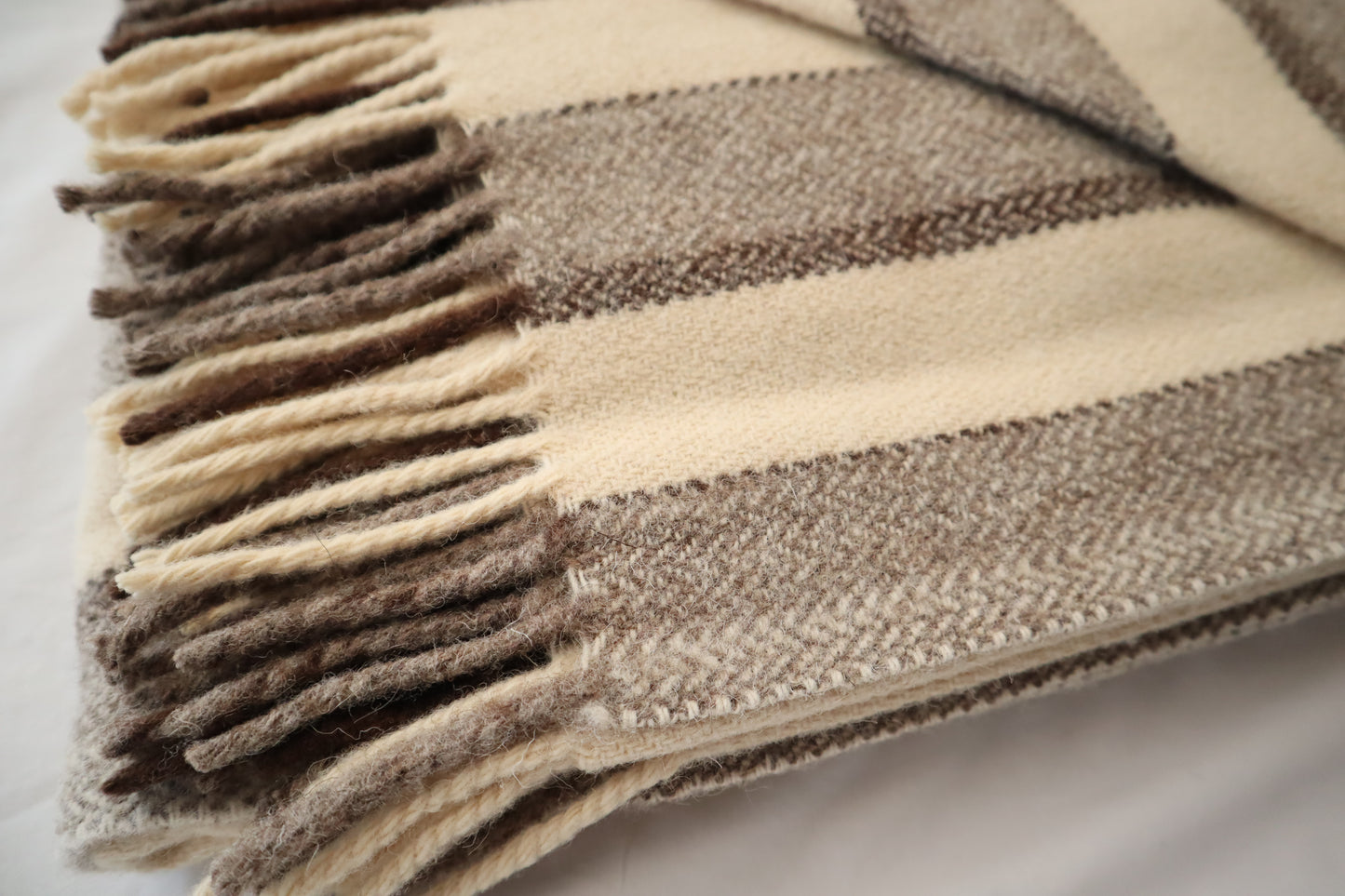 wool blanket "diamond" | white