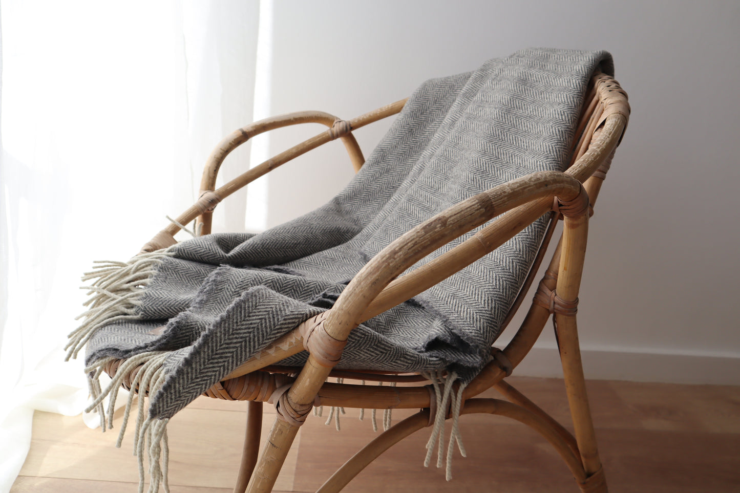 Wool blanket "espinhado fino" | gray