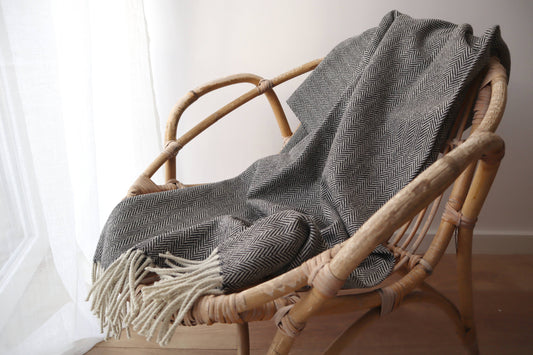 Wool blanket "espinhado fino" | black