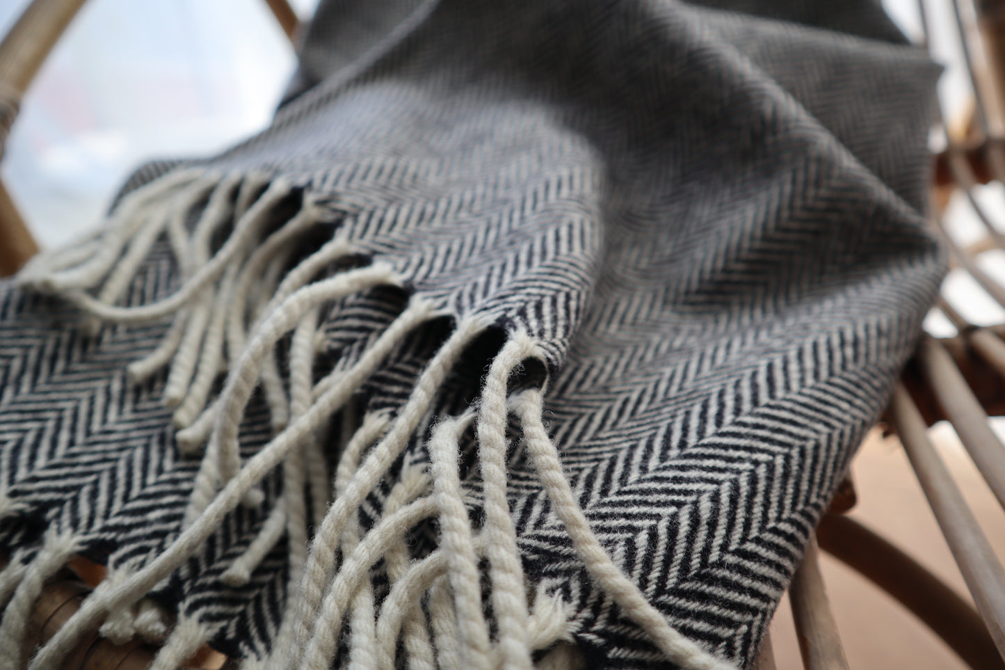 Wool blanket "espinhado fino" | black