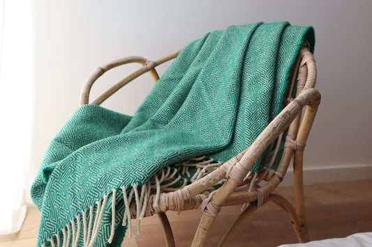 wool blanket "labirinto" | green