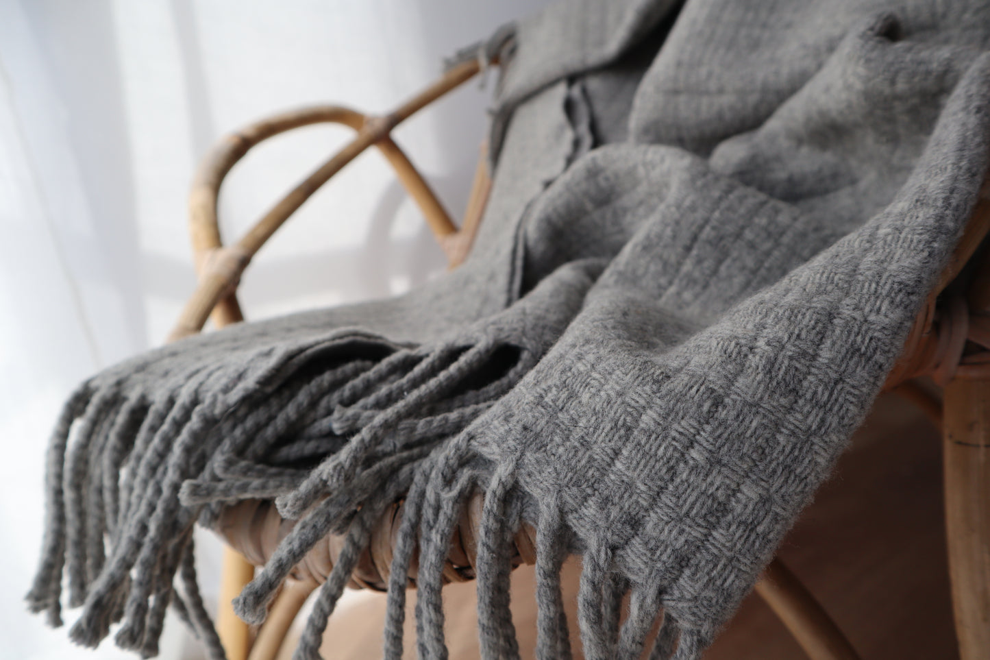 wool blanket "royal" | light grey