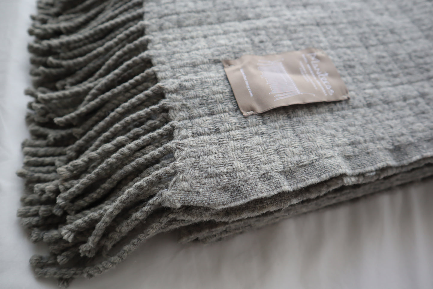 wool blanket "royal" | light grey