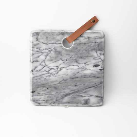 Marble plate S | white gray patterned