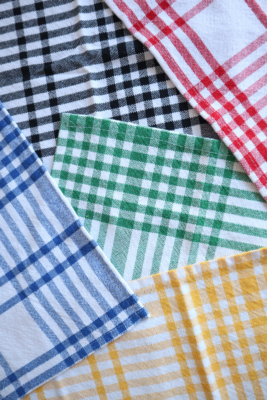 Napkins | Set of 2 | checked | blue yellow red green black