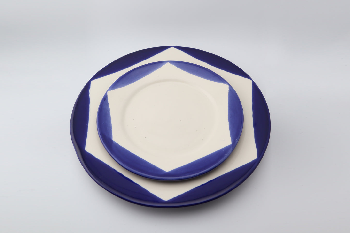 Plates | large &amp; small | blue wave