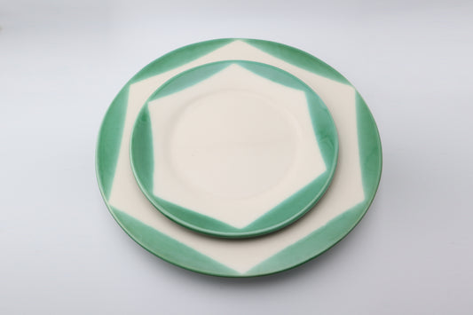 Plates | large &amp; small | green wave