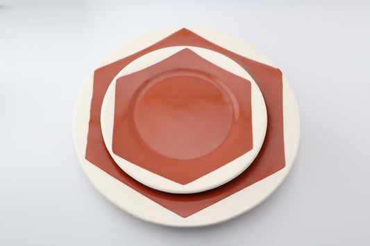 Plate | large & small | white wave